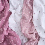Organic Cotton Muslin Swaddles (4 Pack) - Heritage Floral