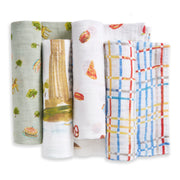 Organic Cotton Muslin Swaddles (4 Pack) - New York City