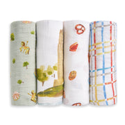 Organic Cotton Muslin Swaddles (4 Pack) - New York City