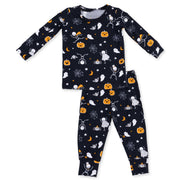 Glow in the Dark Long Sleeve Bamboo Loungewear Set - Halloween Skeleton Buddies