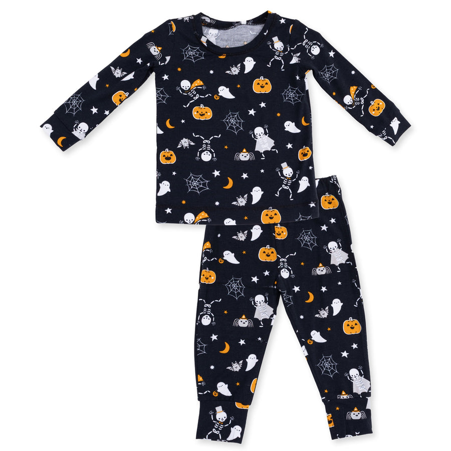 Glow in the Dark Long Sleeve Bamboo Loungewear Set - Halloween Skeleton Buddies