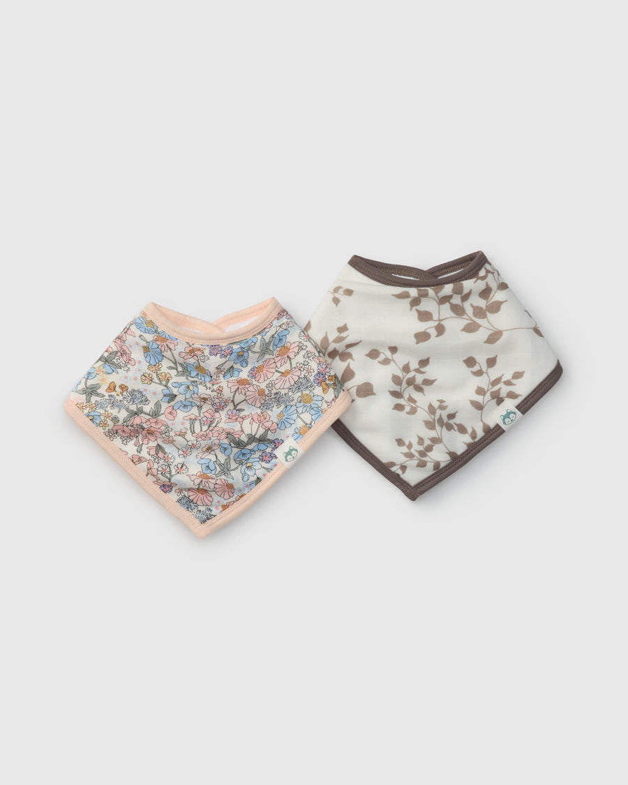 Luxe Muslin Bandana Bib Set - English Garden