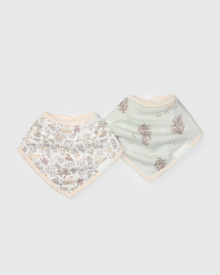 Luxe Muslin Bandana Bib Set - Hedgehog Forest