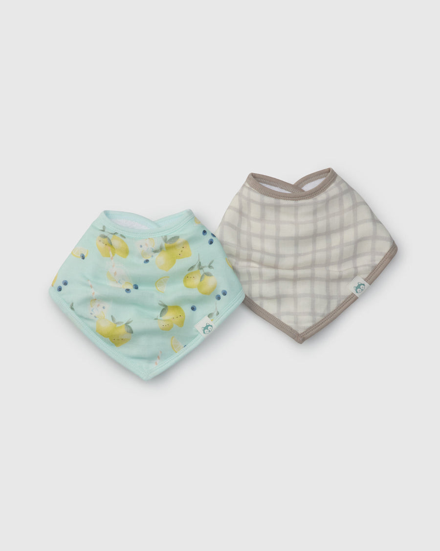Luxe Muslin Bandana Bib Set - Lemon Squeezy