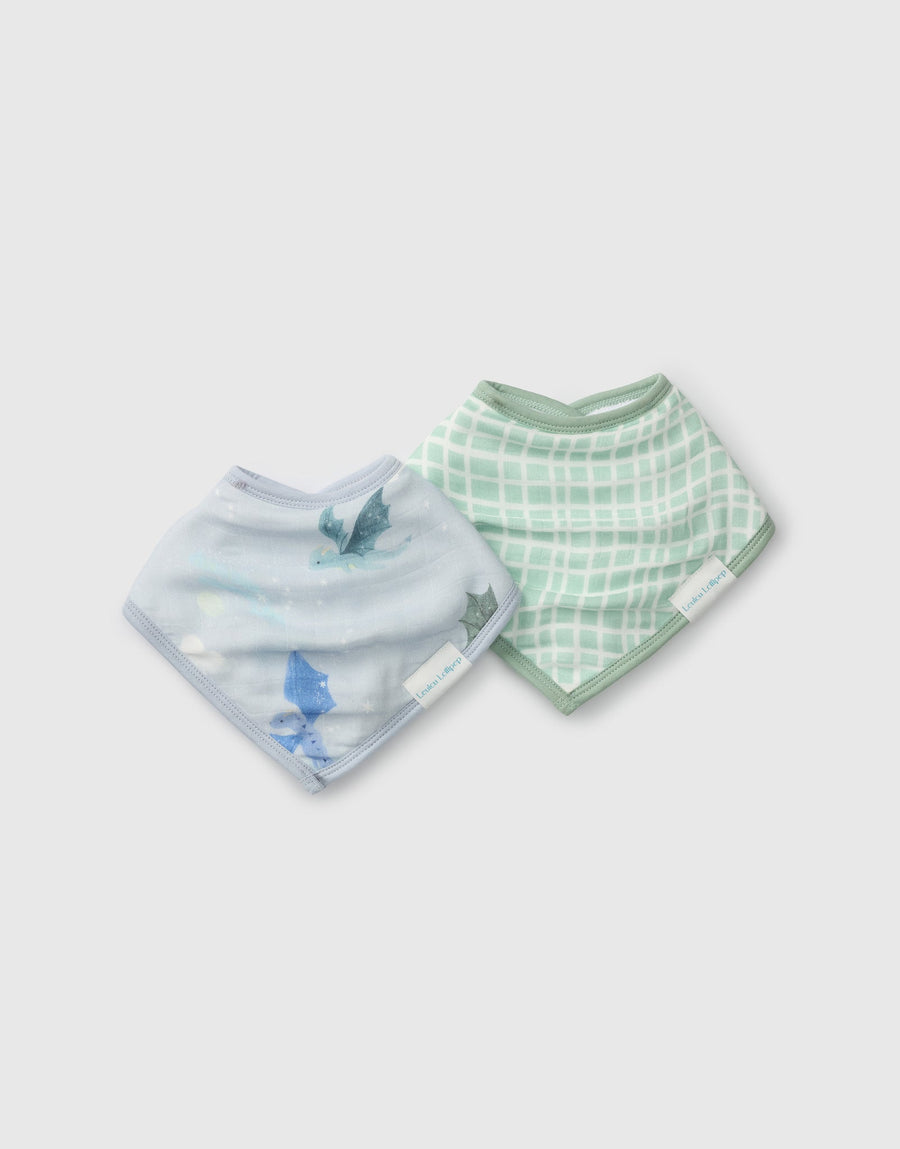 Luxe Muslin Bandana Bib Set - Magical Dragons