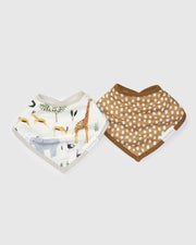 Luxe Muslin Bandana Bib Set - Safari Jungle