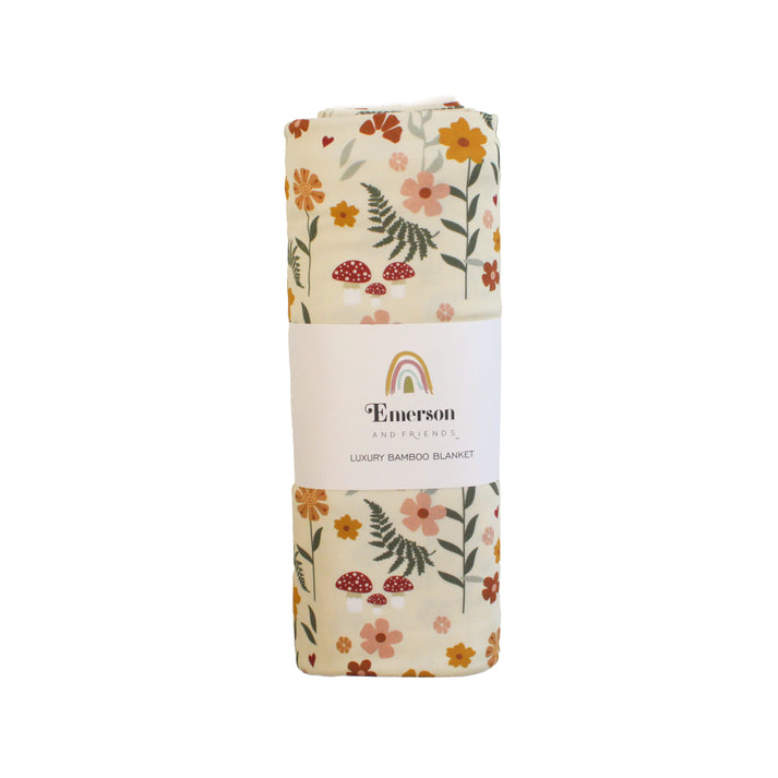 Luxury Bamboo Swaddle Blanket - Toadstool Garden