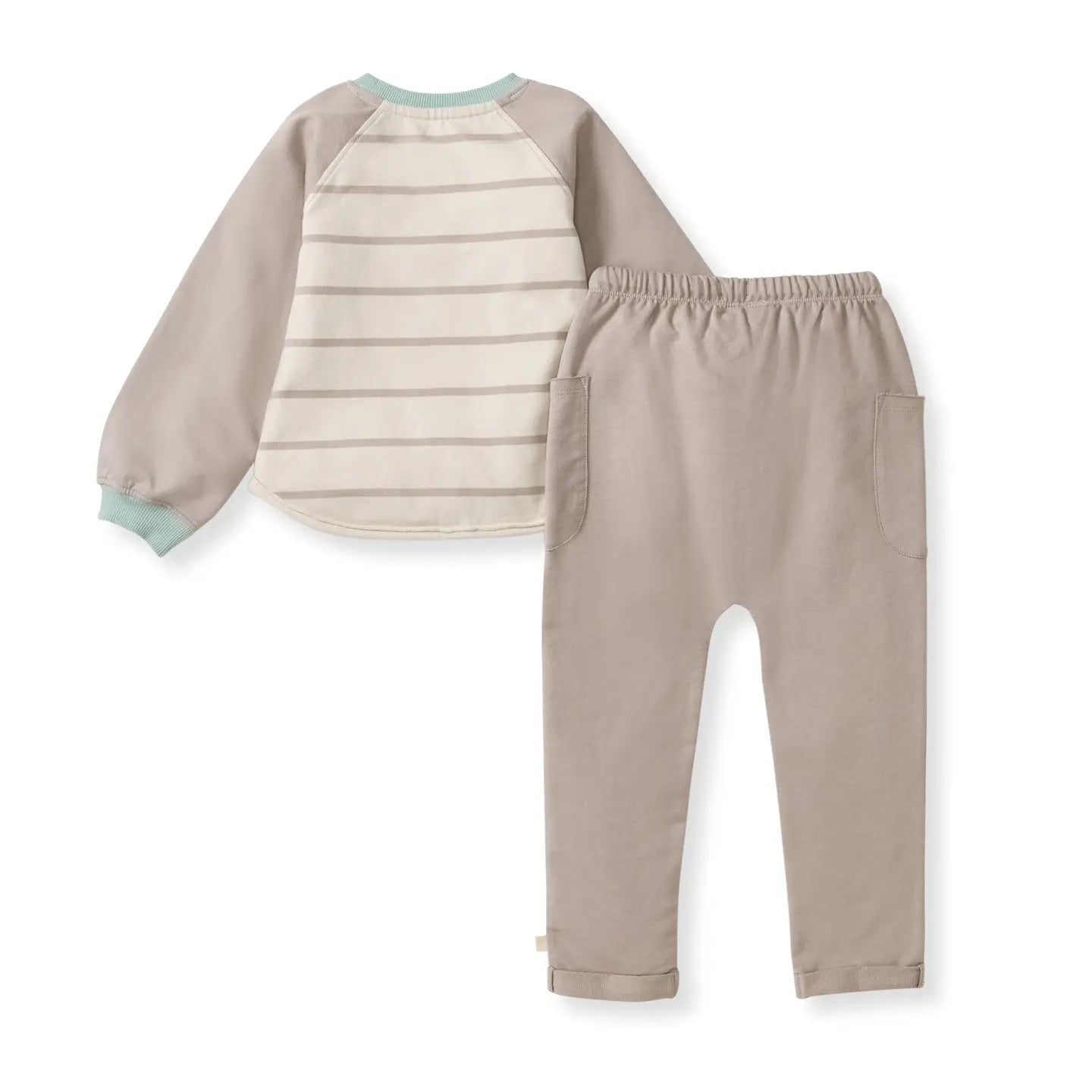 Organic Cotton Basic Stripe Sweatshirt Set