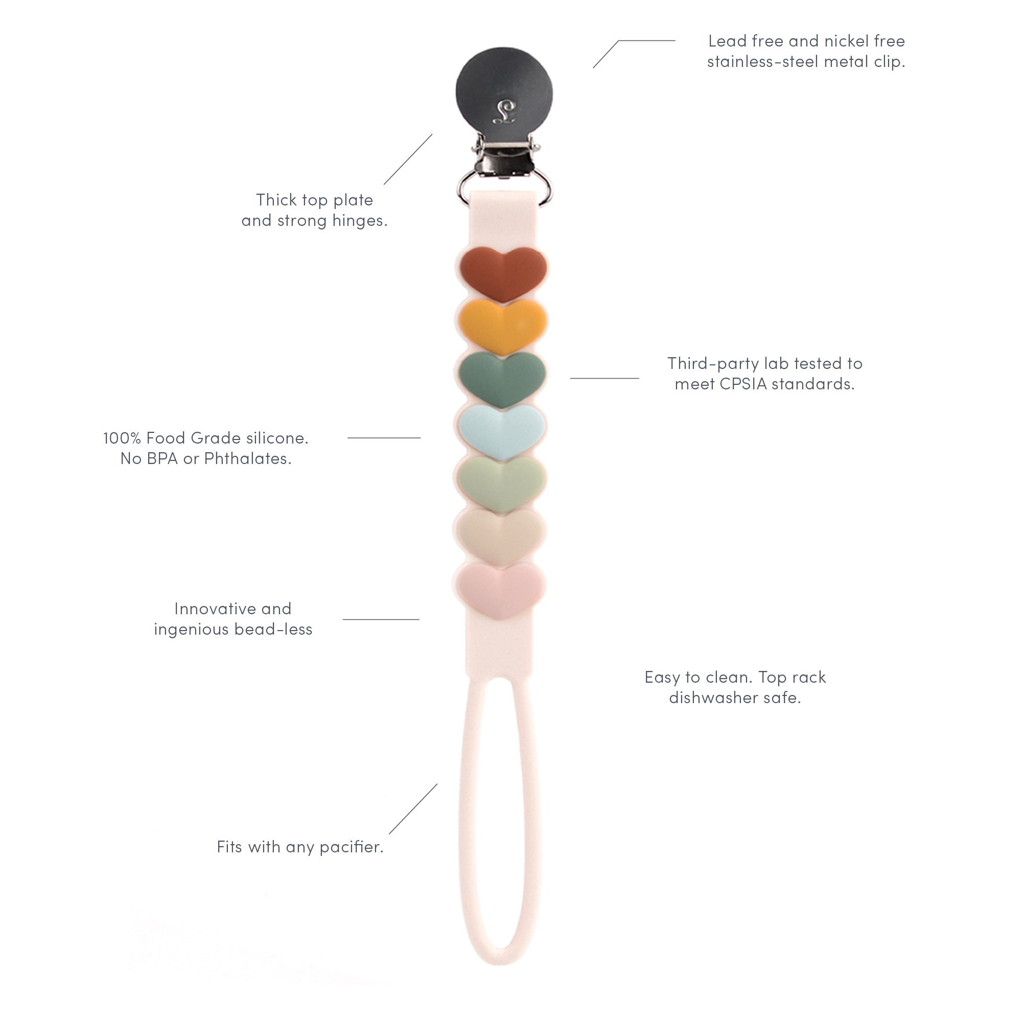 Daisy Pacifier Clip - Cream