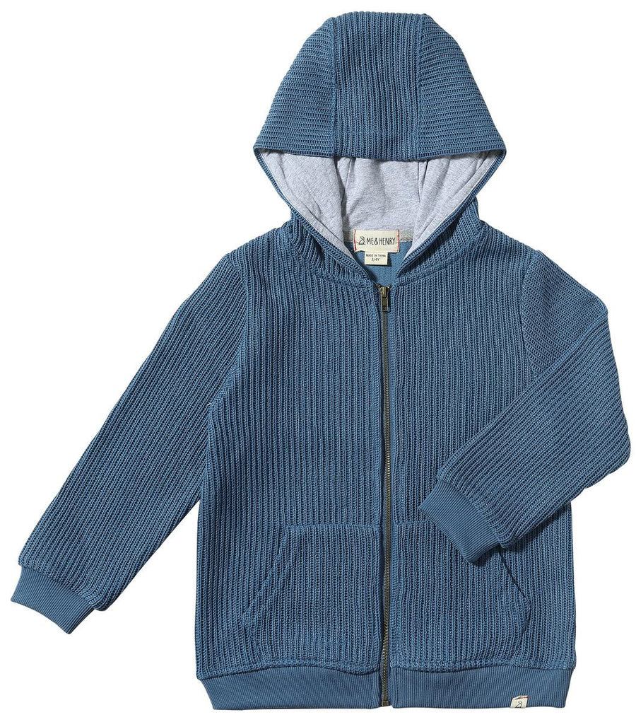 Bellamy Knitted Hooded Sweater - Blue