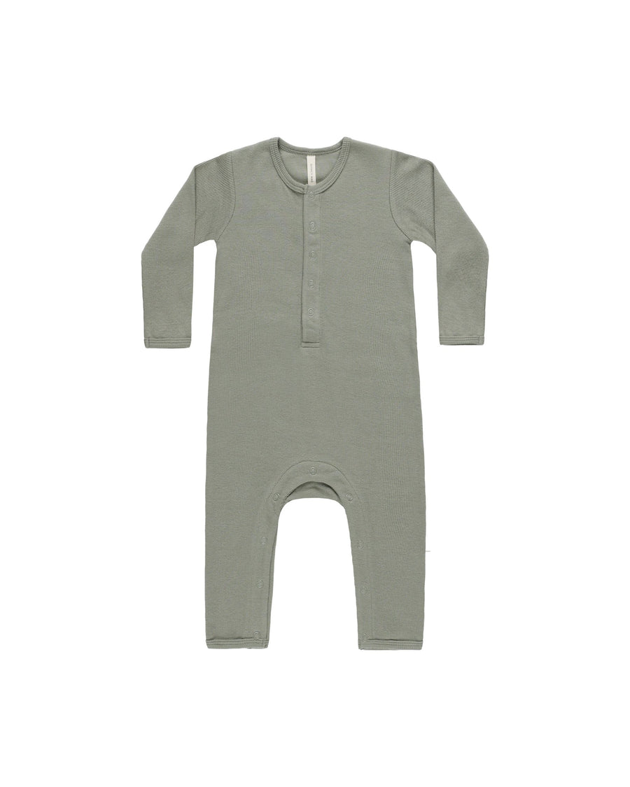 Ribbed Baby Jumpsuit - Basil