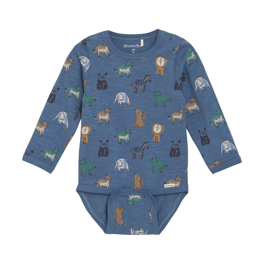 Long Sleeve Bodysuit - China Blue Jungle