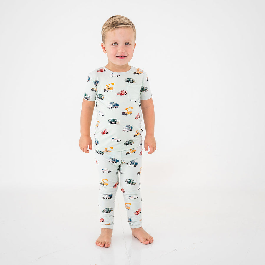 Short Sleeve Toddler Pajama Set - City Vehicles