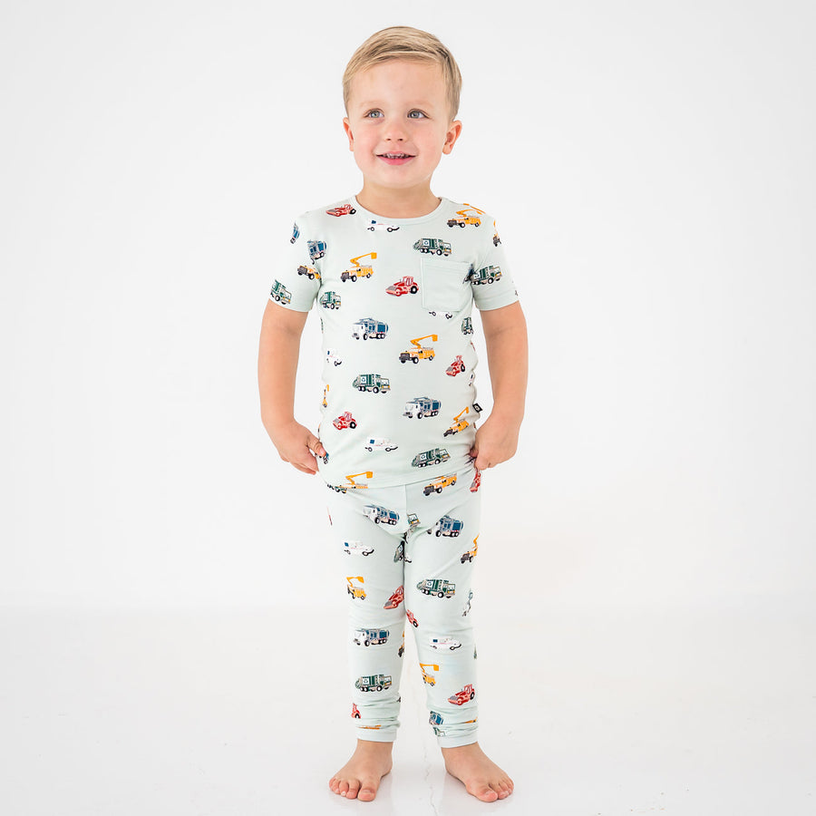 Short Sleeve Toddler Pajama Set - City Vehicles