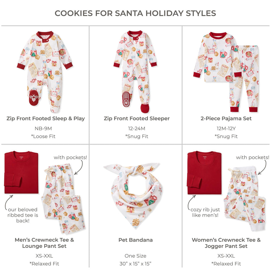 Organic Cotton 2-Piece PJ Set - Cookies for Santa