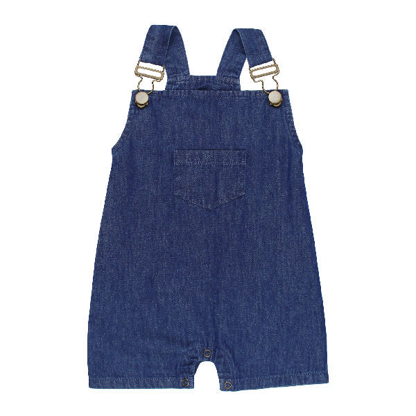 Organic Denim Sleeveless Overalls