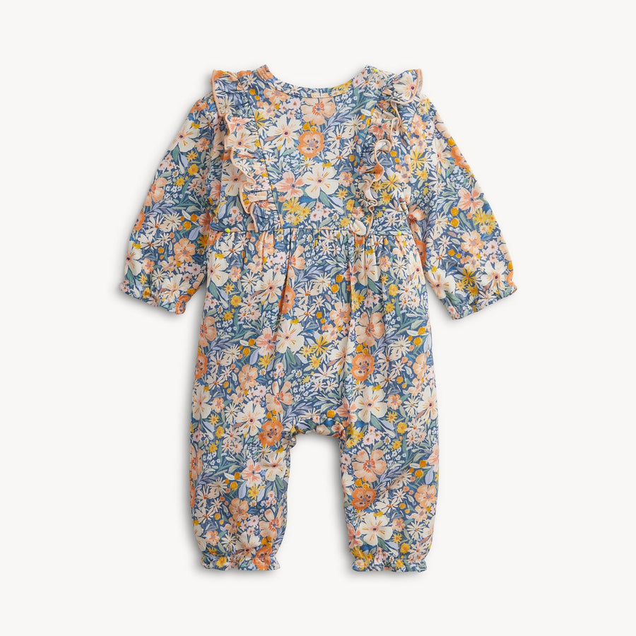 Long Sleeve Ruffle Romper - Flora
