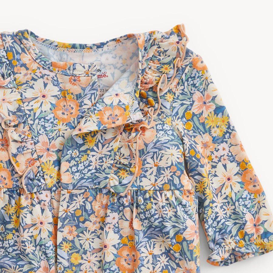 Long Sleeve Ruffle Romper - Flora