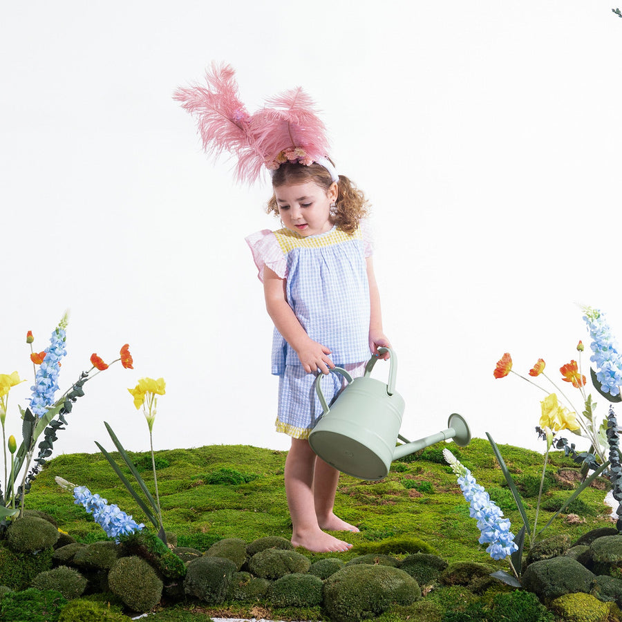 Woven Flutter Sleeve and Short Set - Multi Gingham