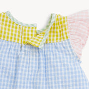 Woven Flutter Sleeve and Short Set - Multi Gingham