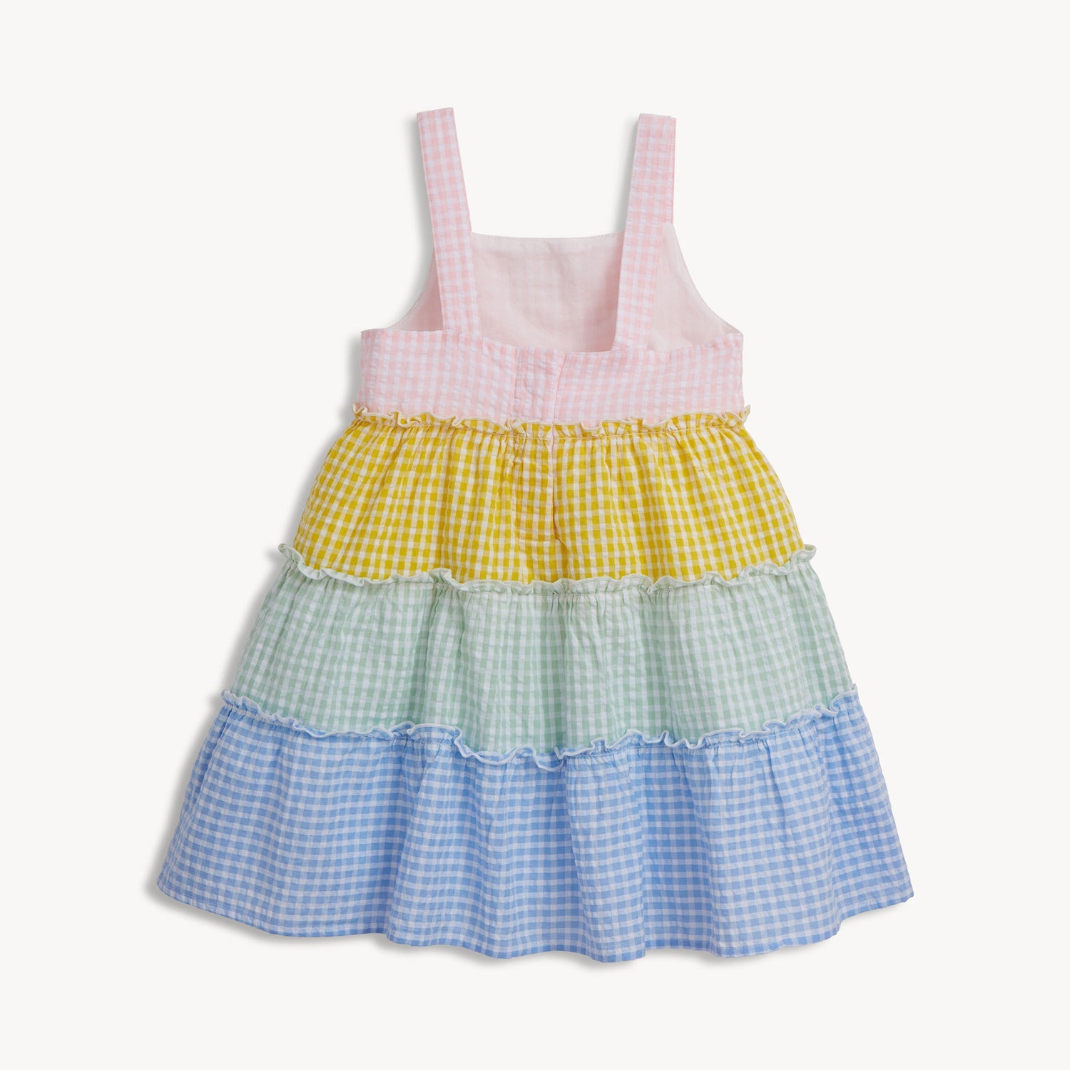 Woven Girls Tiered Dress - Multi Gingham