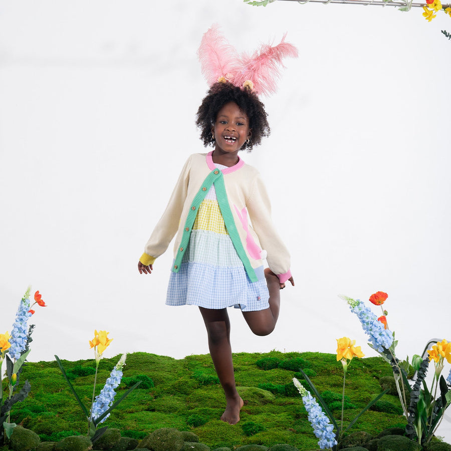 Woven Girls Tiered Dress - Multi Gingham