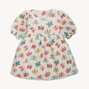 Woven Puff Sleeve Girls Dress - The Fruit Flies