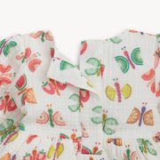 Woven Puff Sleeve Girls Dress - The Fruit Flies