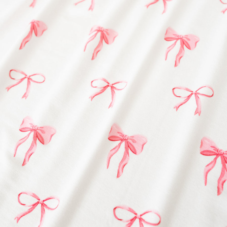 Printed Bamboo Toddler Blanket - Ruffle Bow