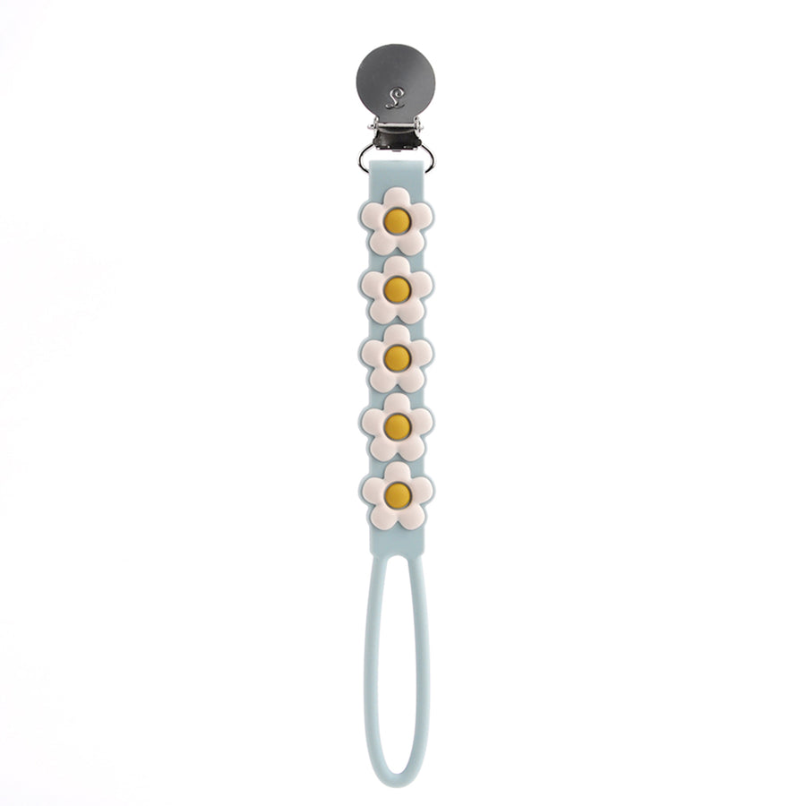 Daisy Pacifier Clip - Blue
