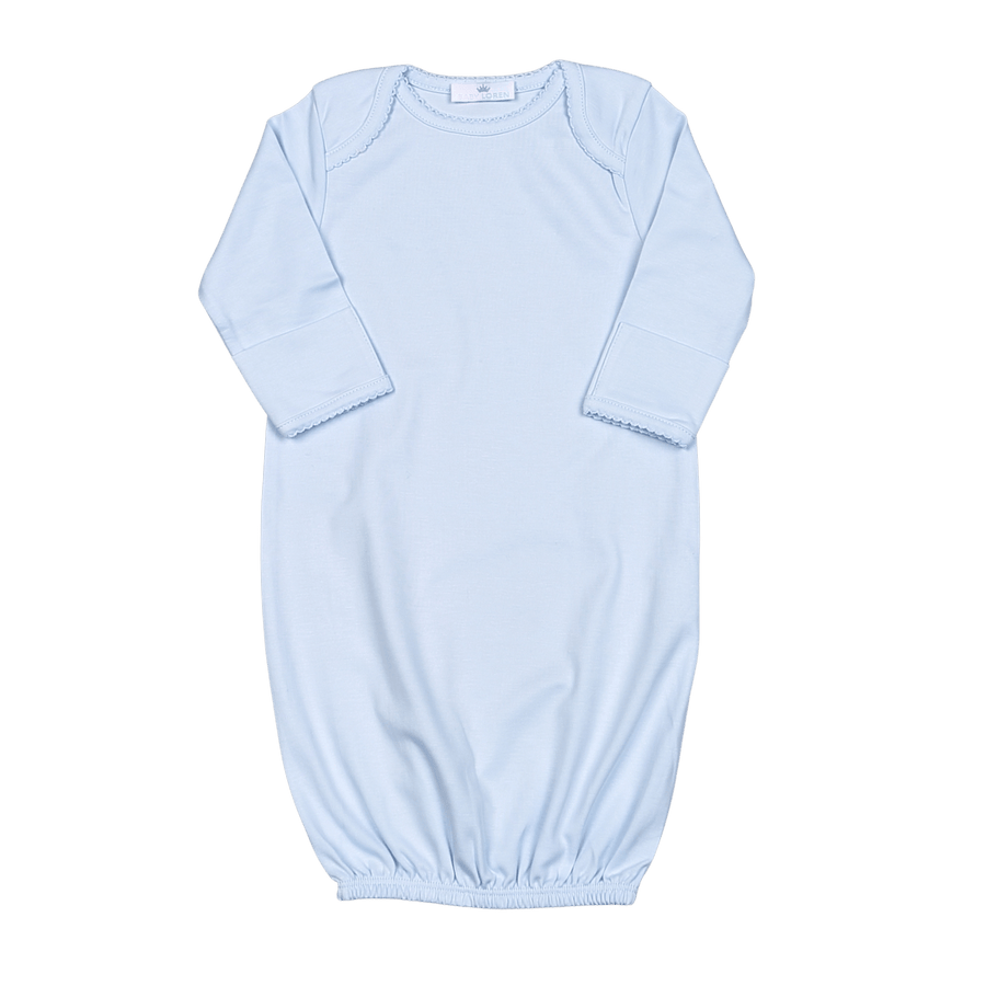 Blue Gown with Blue Picot Trim