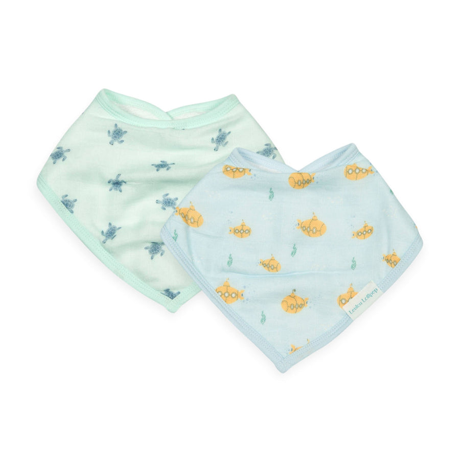 Luxe Muslin Bandana Bib Set - Ocean Explorer