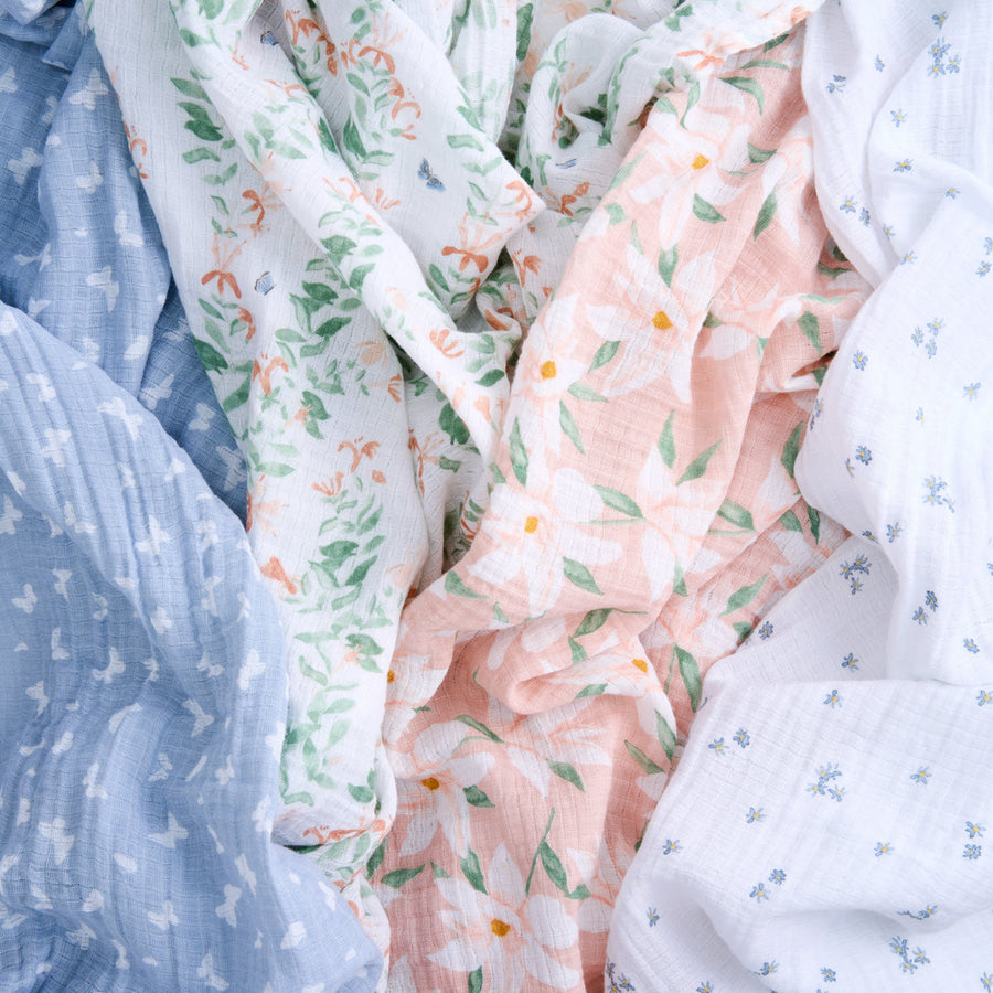 Classic Muslin Swaddles (4 Pack) - Butterfly Garden