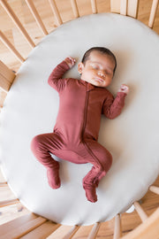 Bamboo Zippered Footie - Ember