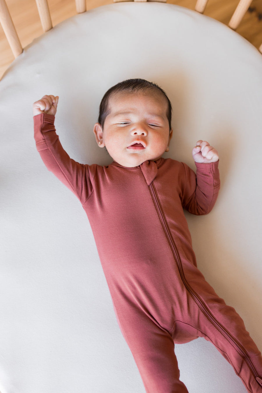 Bamboo Zippered Footie - Ember