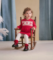 Holiday Flared Cable Knit Sweater Dress