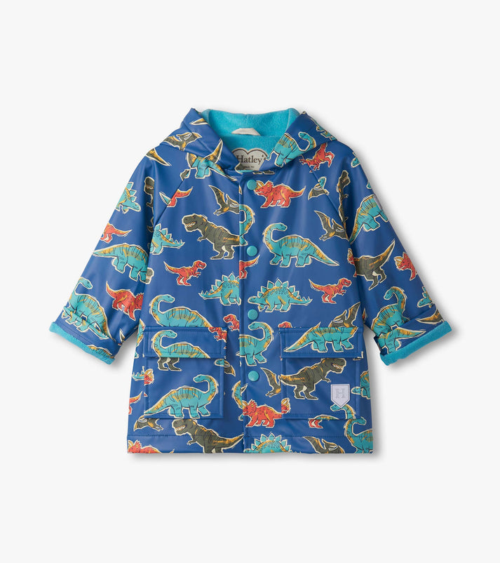 Toddler Button Up Rain Jacket - Dino Roar
