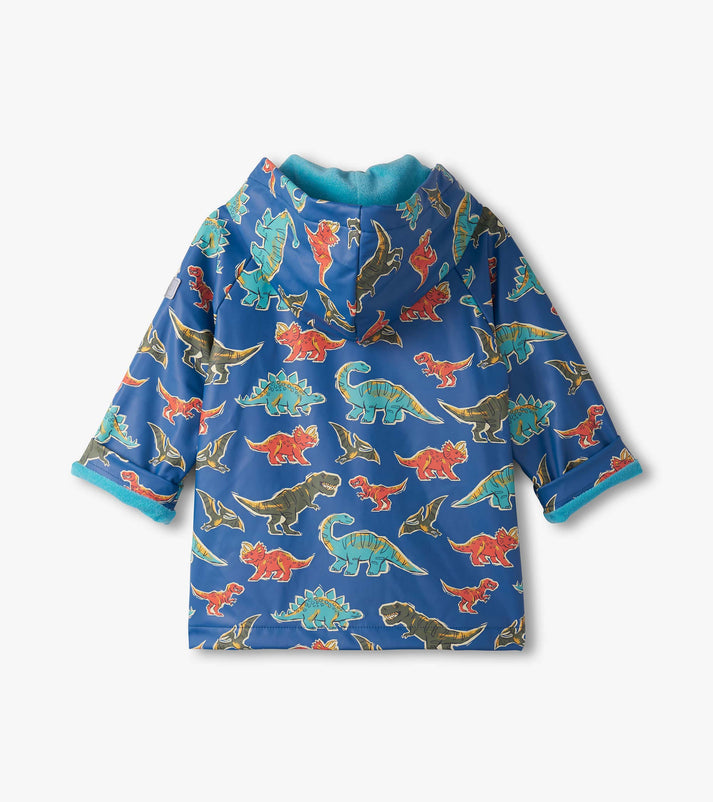 Toddler Button Up Rain Jacket - Dino Roar