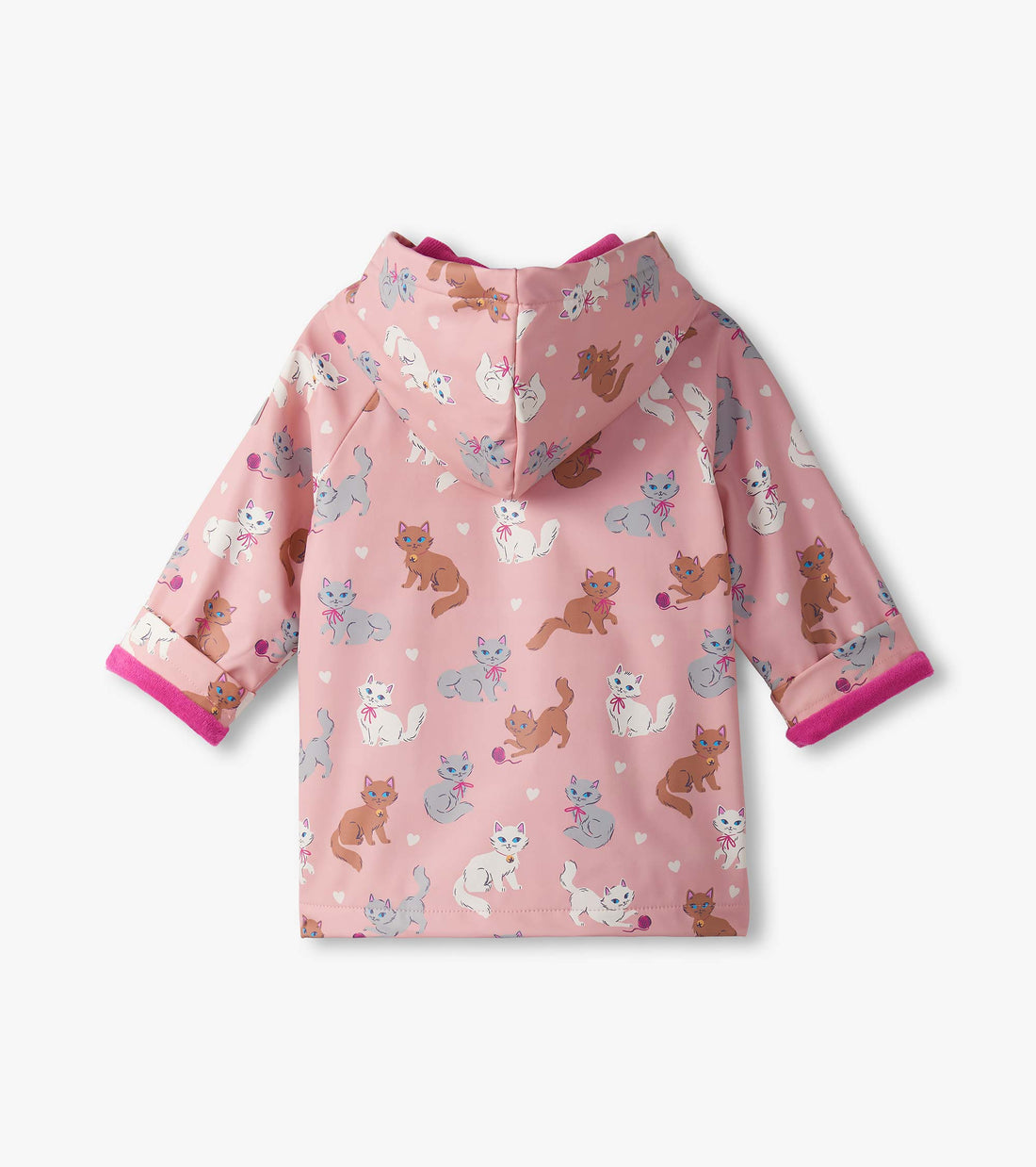Toddler Button Up Rain Jacket - Little Kitties