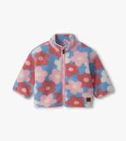 Big Flowers Faux Sherpa Jacket