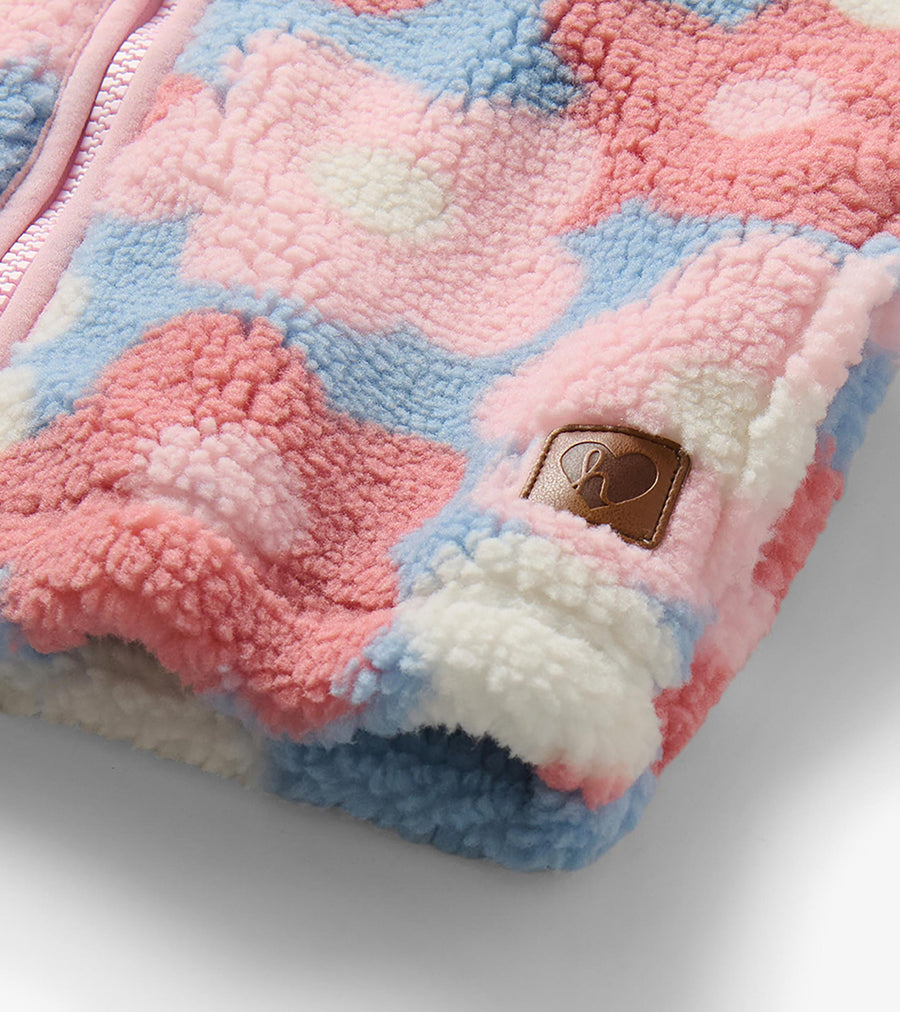 Big Flowers Faux Sherpa Jacket