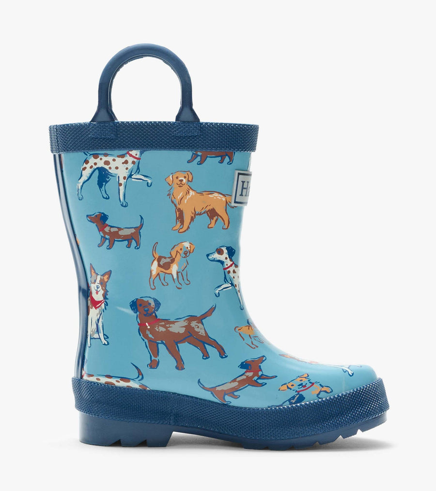 Rain Boots with Handles - Blue Little Pups
