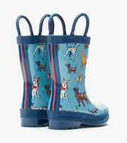 Rain Boots with Handles - Blue Little Pups