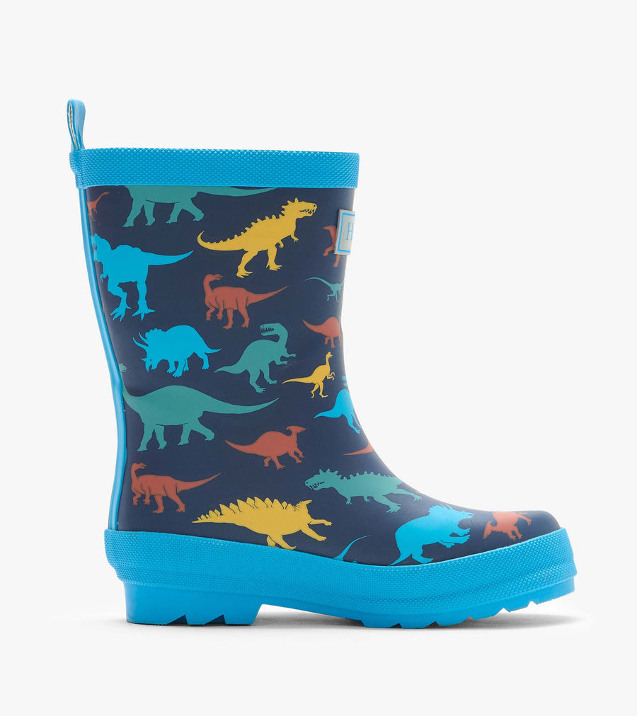 Matte Rain Boots- Colorful Dinos