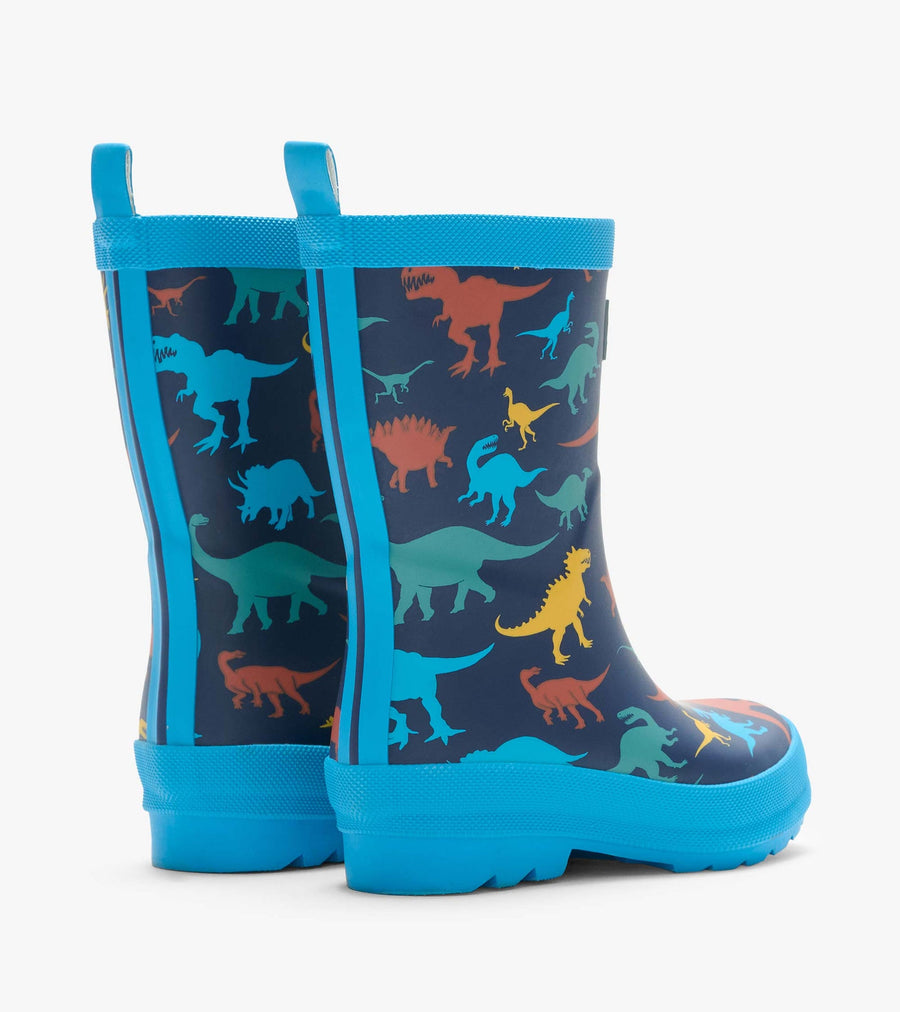 Matte Rain Boots- Colorful Dinos