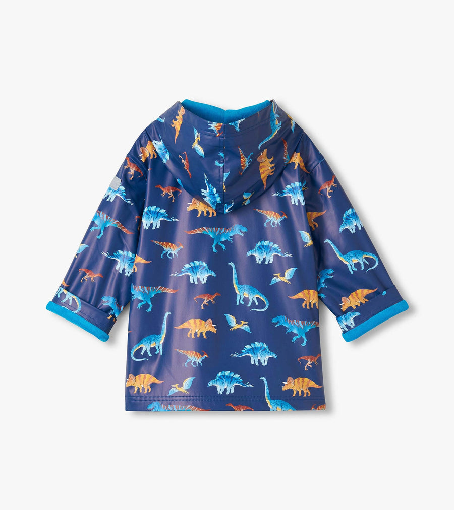 Zip Up Rain Jacket - Colorful Dinos