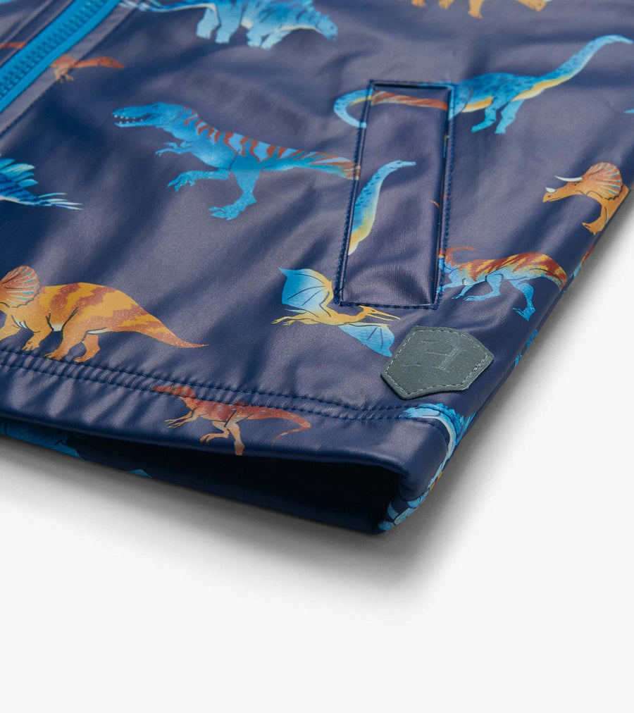 Zip Up Rain Jacket - Colorful Dinos