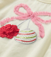 Ornament Bow Gathered Back Tee