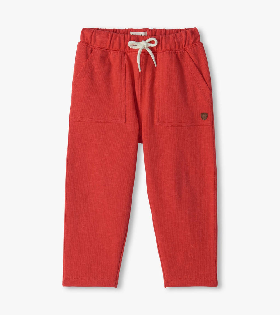 Easy Pull On Pants - Red