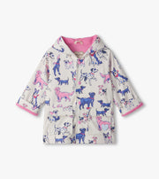Button Up Rain Jacket - Sea Salt Little Pups